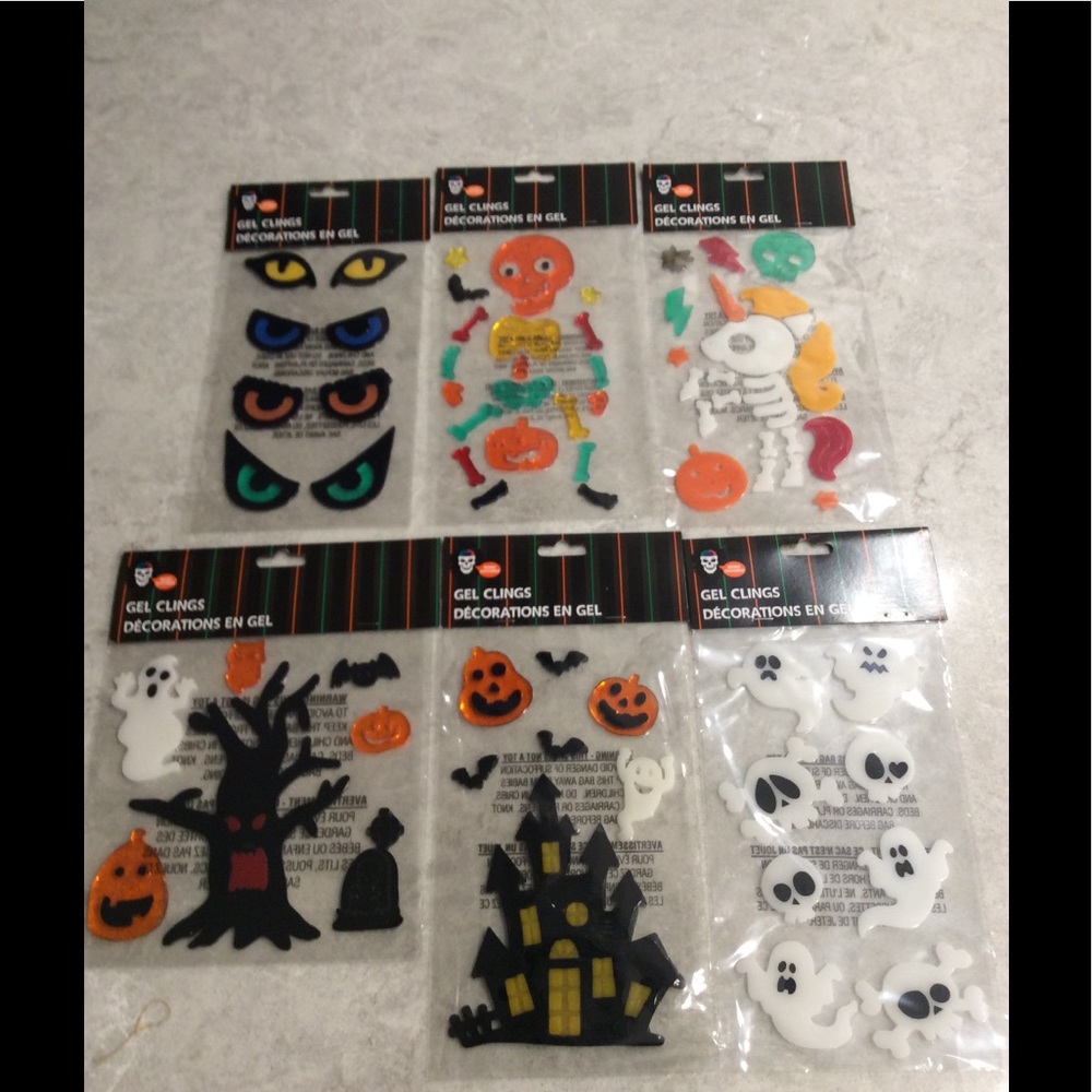Four Sets of Gel Clings for Halloween, NWT